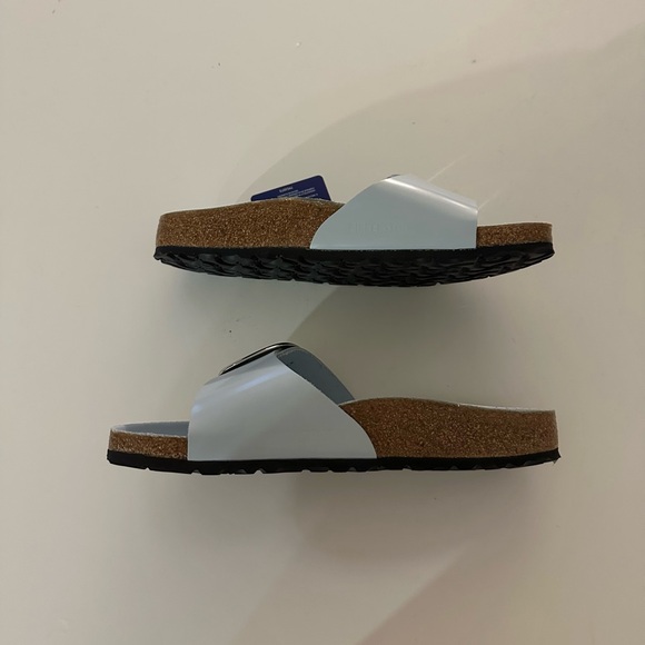 NEW Birkenstock Madrid Big Buckle Baby Blue High Shine Sandals 39 8-8.5 - Picture 3 of 7